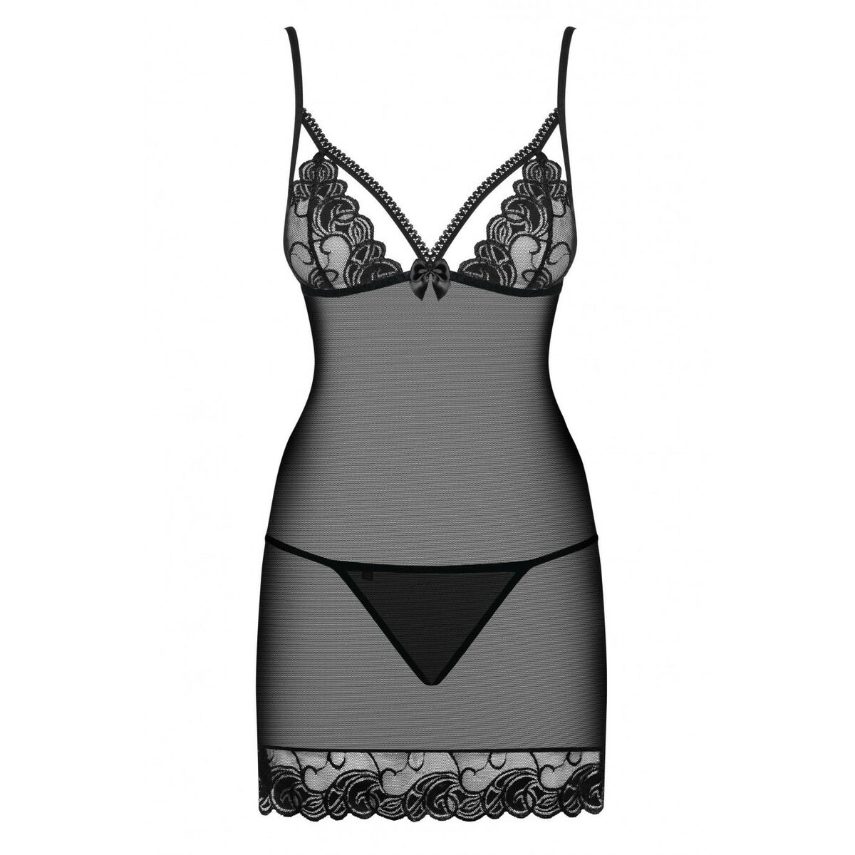 Babydoll Obsessive Wonderia L/XL Svart L/XL - 4