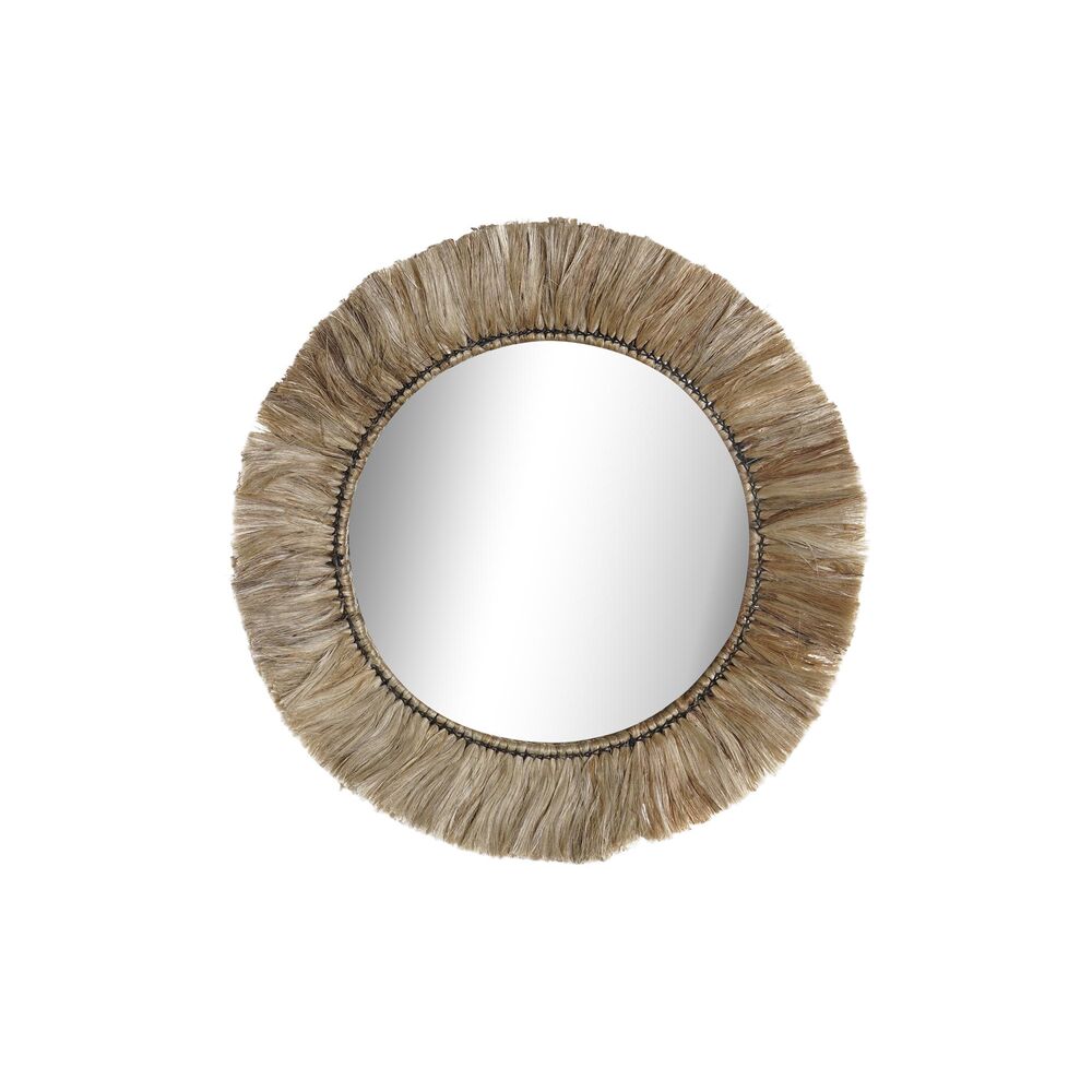 Väggspegel DKD Home Decor Glas Naturell Jute (52 x 3 x 52 cm)