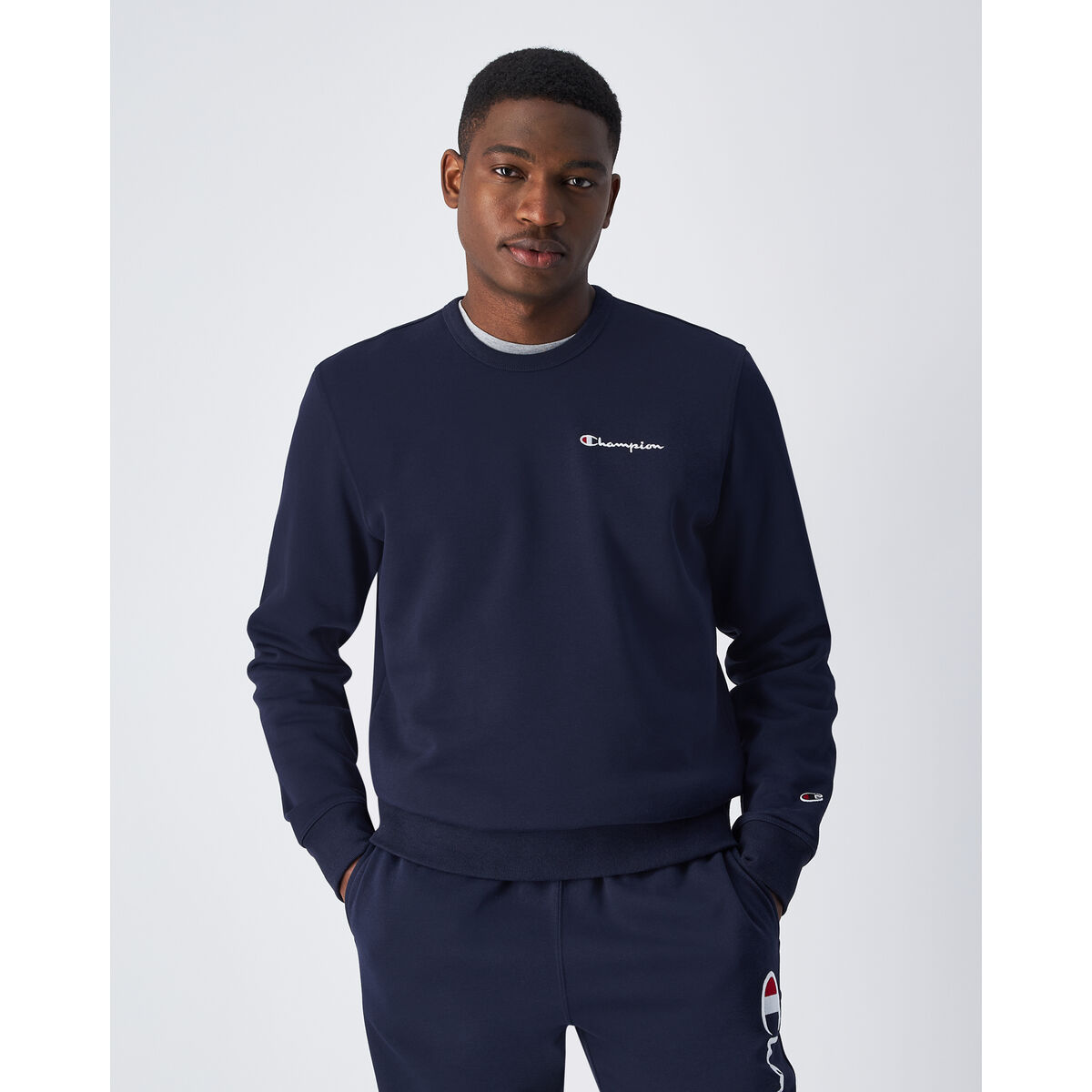 Tröja utan huva Herr Champion CREWNECK SWEATSHIRT 220259 NNY Marinblå - 3
