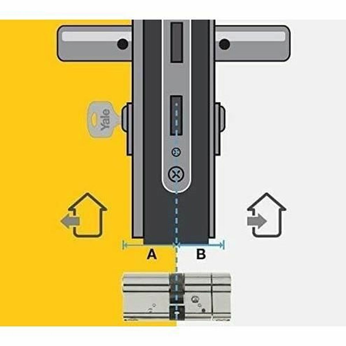 Säkerhetscylinder Yale 40 x 50 mm Mässing - 2