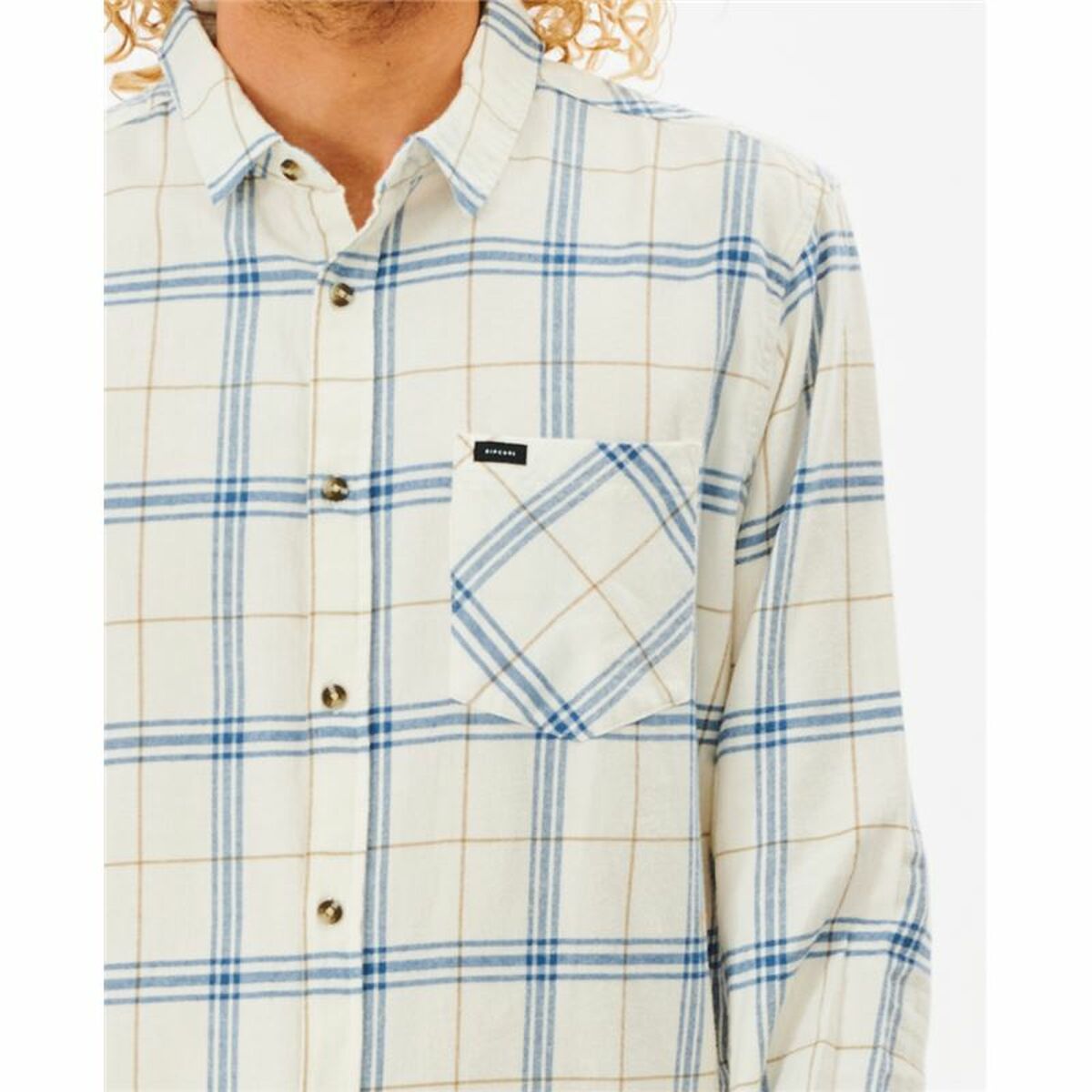 Skjorta med lång ärm Herr Rip Curl Checked in Flannel Franela Vit - 6