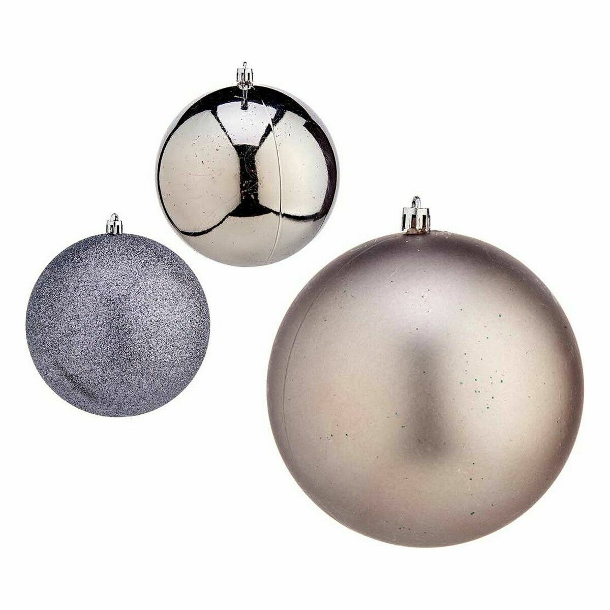 Uppsättning av julkulor Krist+ Silvrig Plast Ø 12 cm (6 antal) - 2