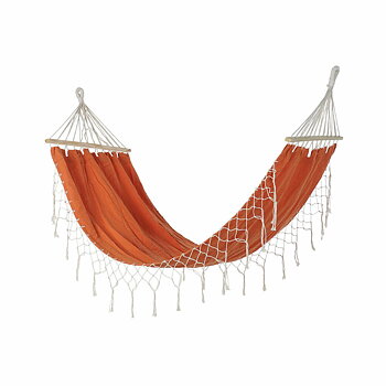 Hängmatta DKD Home Decor Orange Polyester Bomull Furu Frans (255 x 80 x 28 cm)