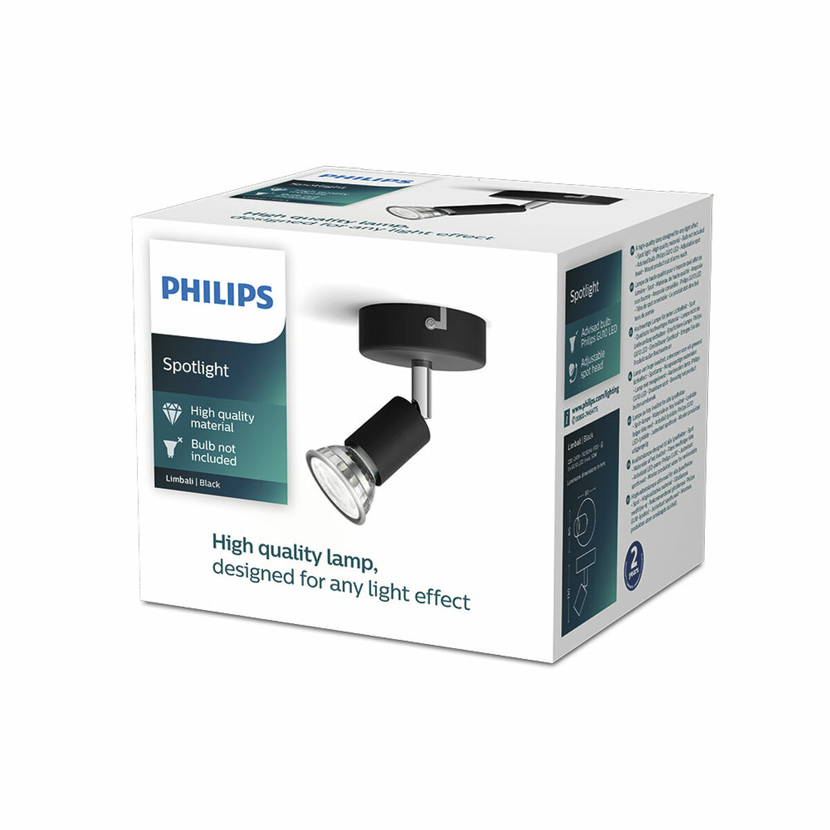 Spotlight Philips limbali Svart GU10 - 2