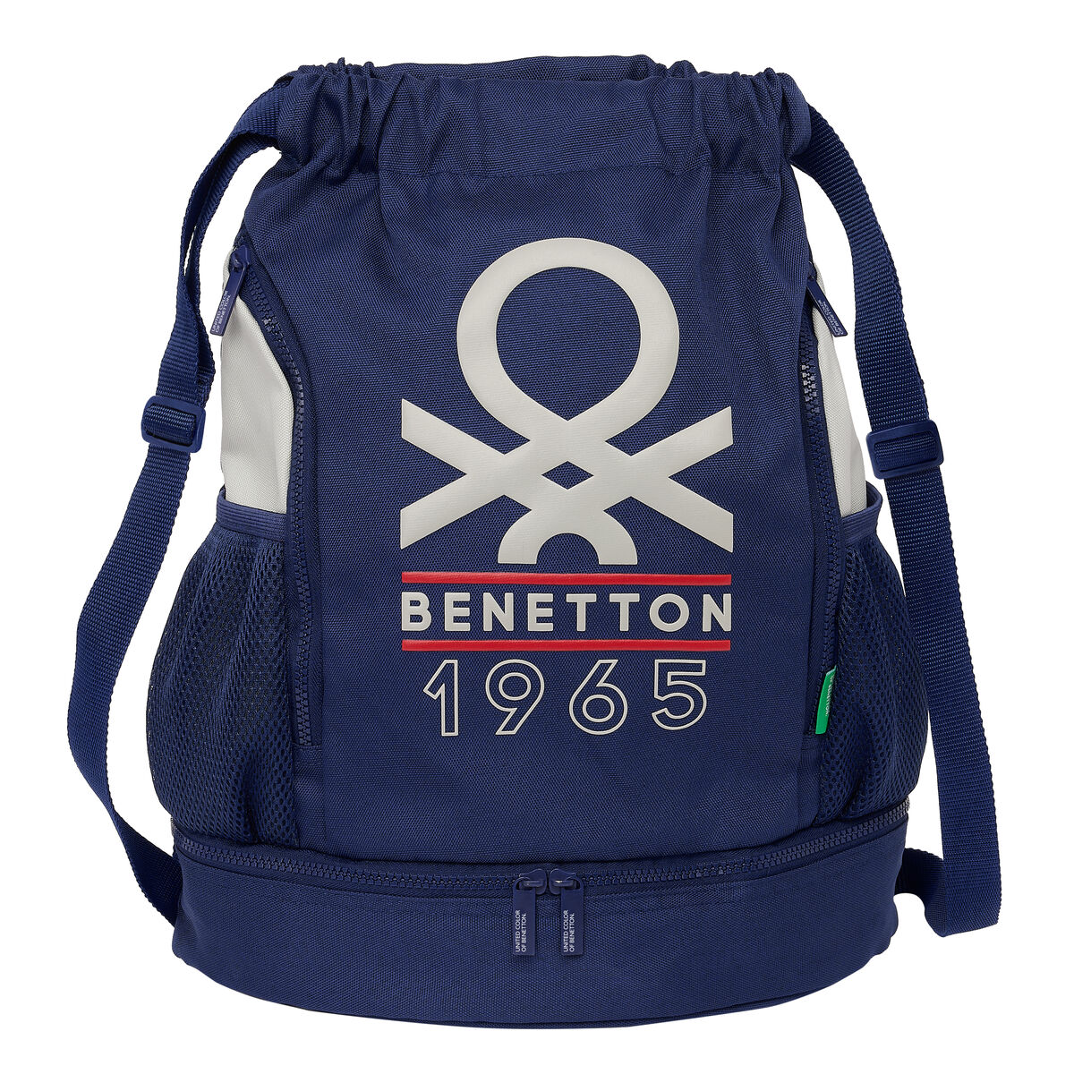 Ryggsäck till barn Benetton Varsity Grå Marinblå 35 x 40 x 1 cm