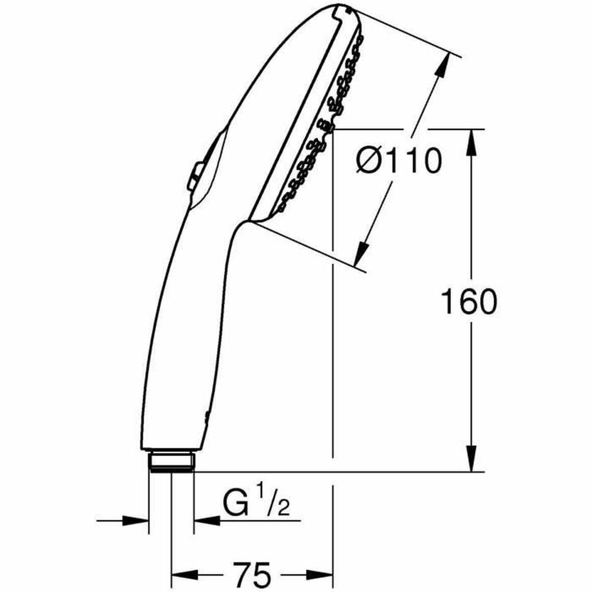 Duschros Grohe Svart Svart matt Silikon - 3