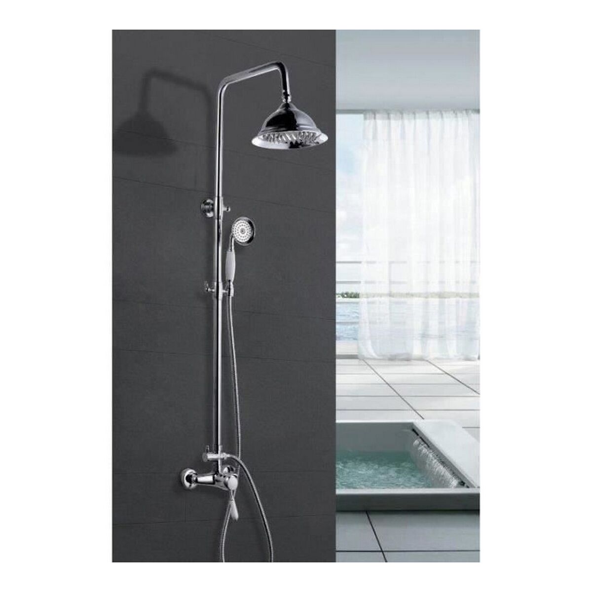 Duschpelare Rousseau Grå Chrome 150 mm - 3