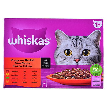 Kattmat Whiskas Classic Meals Kyckling Kalvkött Lamm Fåglar 12 x 85 g