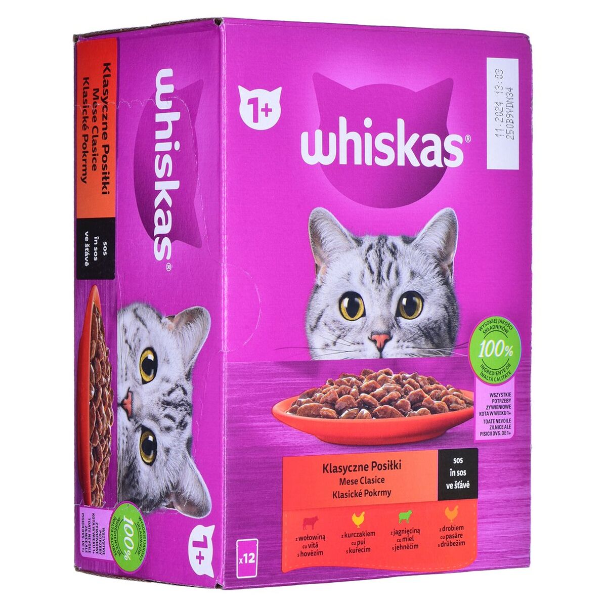 Kattmat Whiskas Classic Meals Kyckling Kalvkött Lamm Fåglar 12 x 85 g - 10