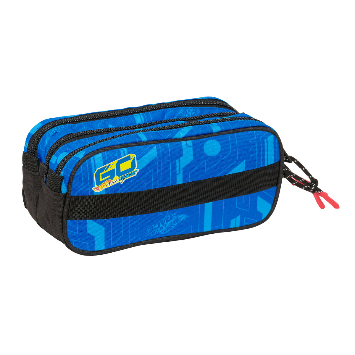 Tredubbel Carry-all Hot Wheels Let's race Blå Svart 21,5 x 10 x 8 cm - 2