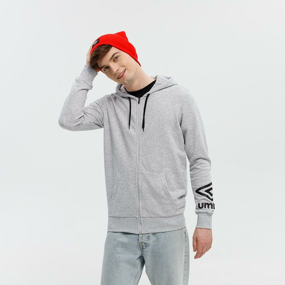 Tröja med huva Herr FW TERRACE ZIP HOODIE Umbro 66063U 263 Grå - 8