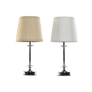 Bordslampa Home ESPRIT Vit Beige Metall 25 W 220 V 20 x 20 x 43 cm (2 antal)