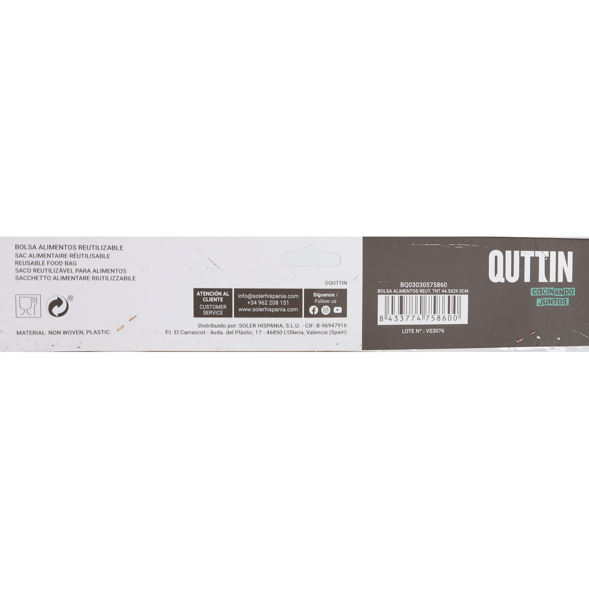 Återanvändbar matväska Quttin TNT (Non Woven) 44,5 x 29,5 cm (24 antal) - 5