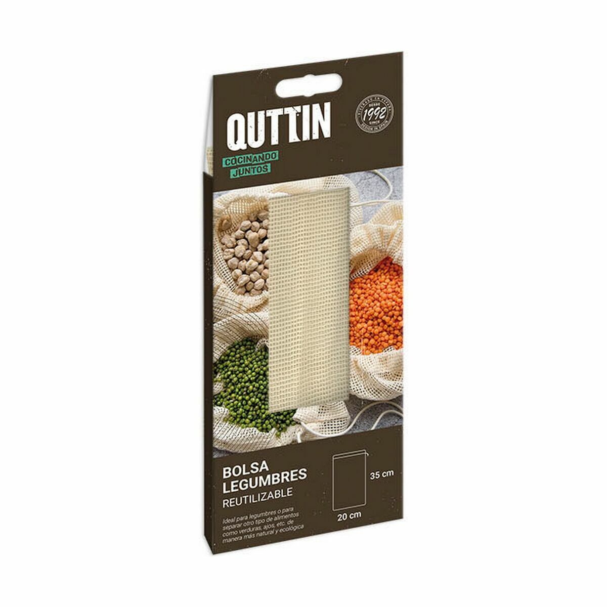 Återanvändbar matväska Quttin Baljväxter 35 x 20 cm (48 antal) - 3