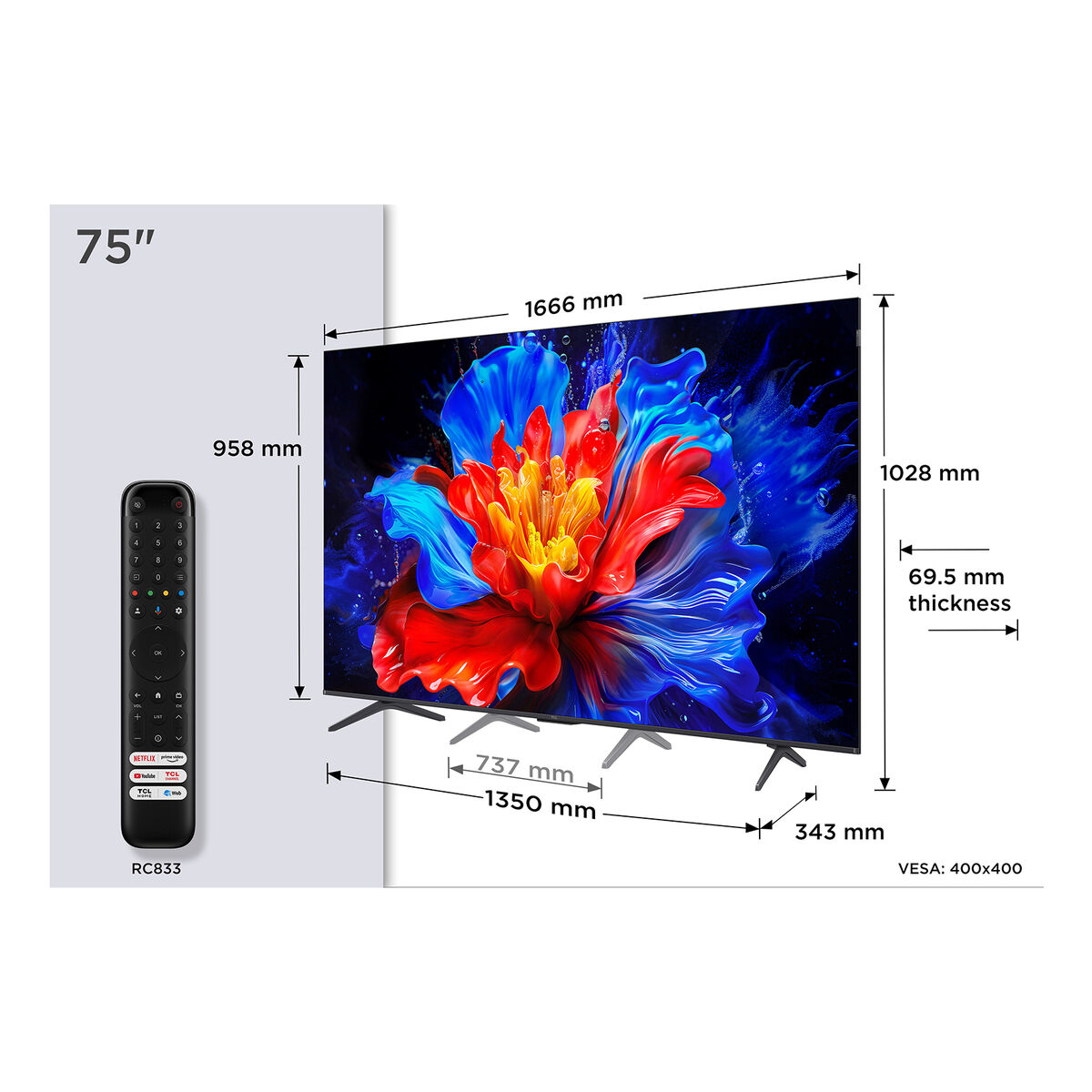 Smart TV TCL 75P8K 75" 4K Ultra HD LED HDR D-LED QLED - 3