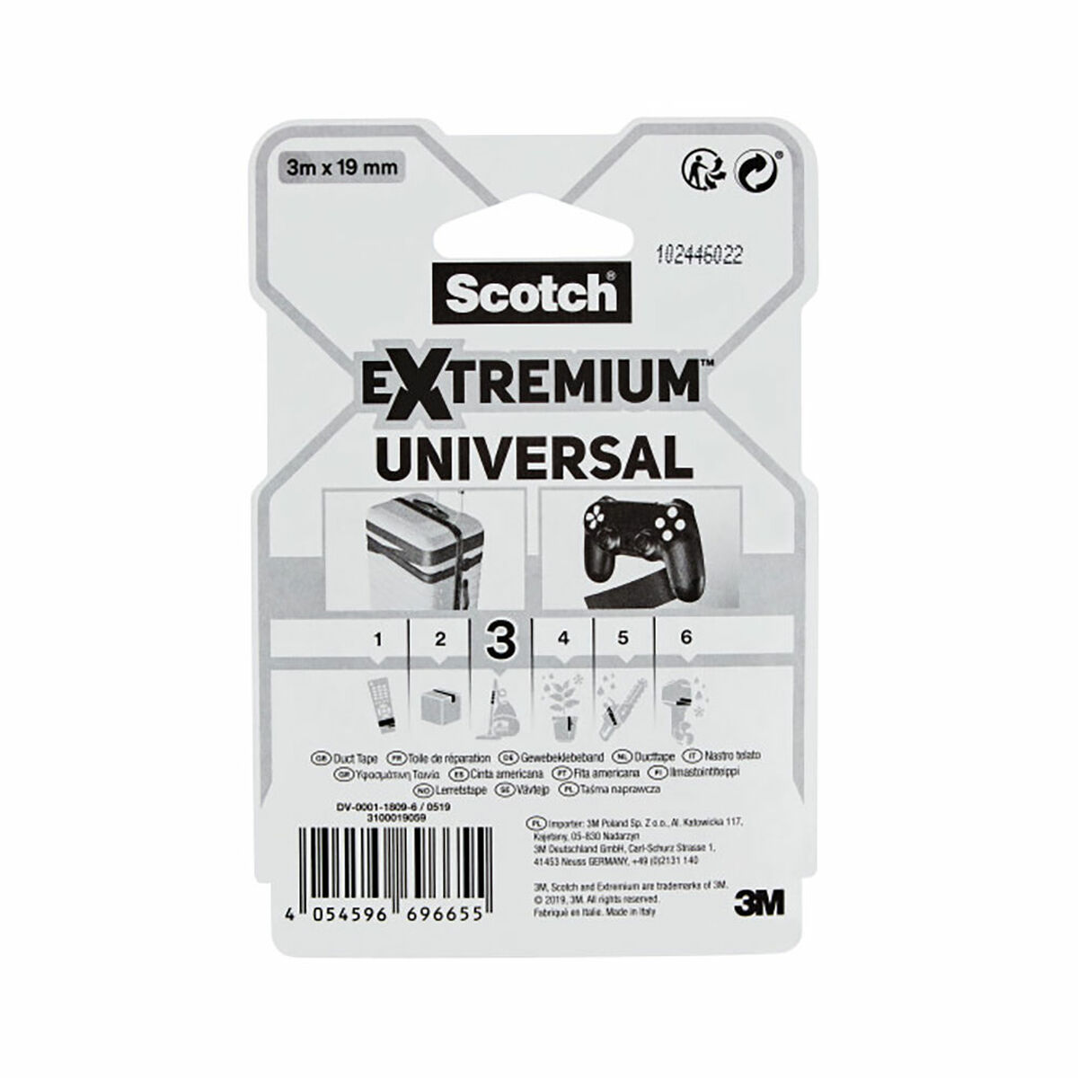 Silvertejp Scotch extremium 3 universal Svart 3 m x 19 mm - 3