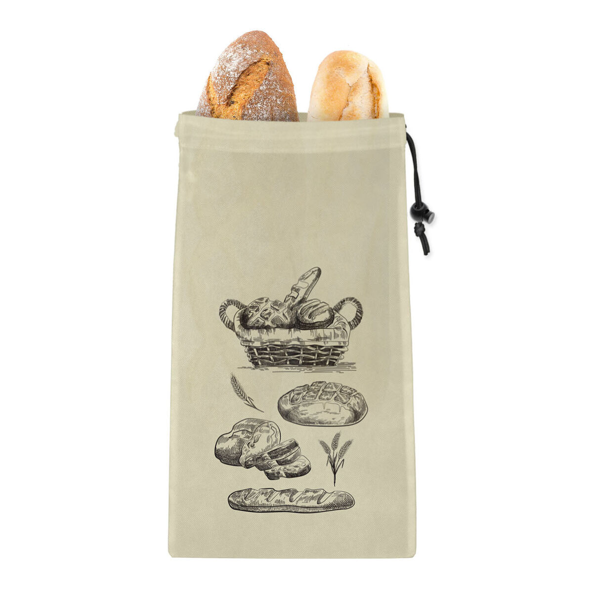 Set med återanvändningsbara livsmedelspåsar Quttin Bröd TNT (Non Woven) 2 Delar 25 x 45 cm (36 antal) - 5