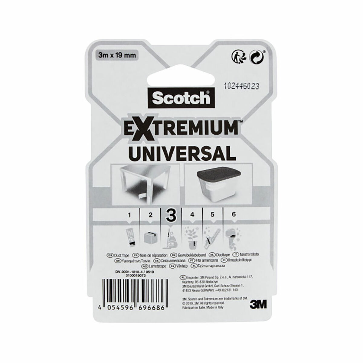 Silvertejp Scotch extremium 3 universal Vit 3 m x 19 mm - 3