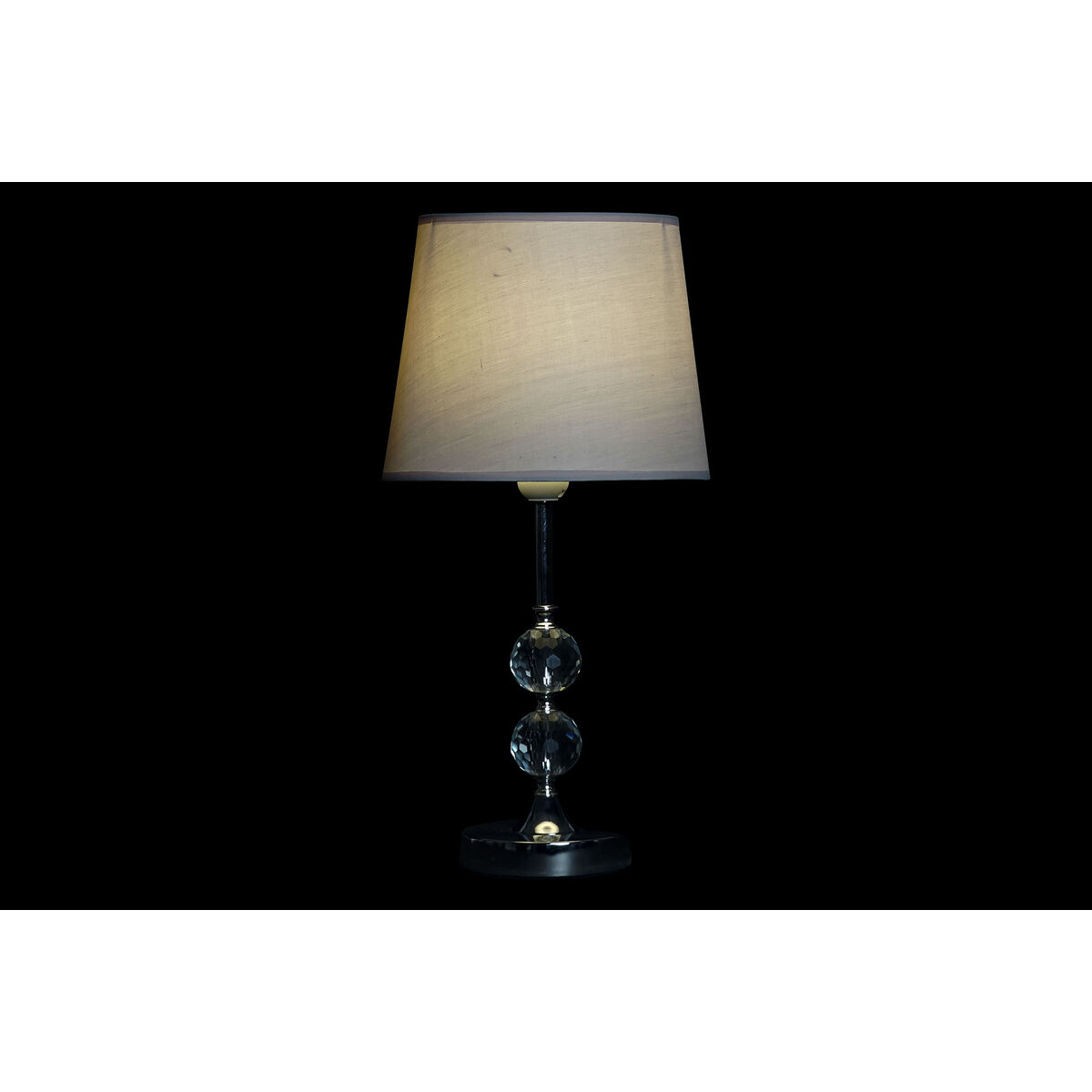 Bordslampa Home ESPRIT Vit Beige Metall Glas 50 W 220 V 23 x 23 x 46 cm (2 antal) - 4
