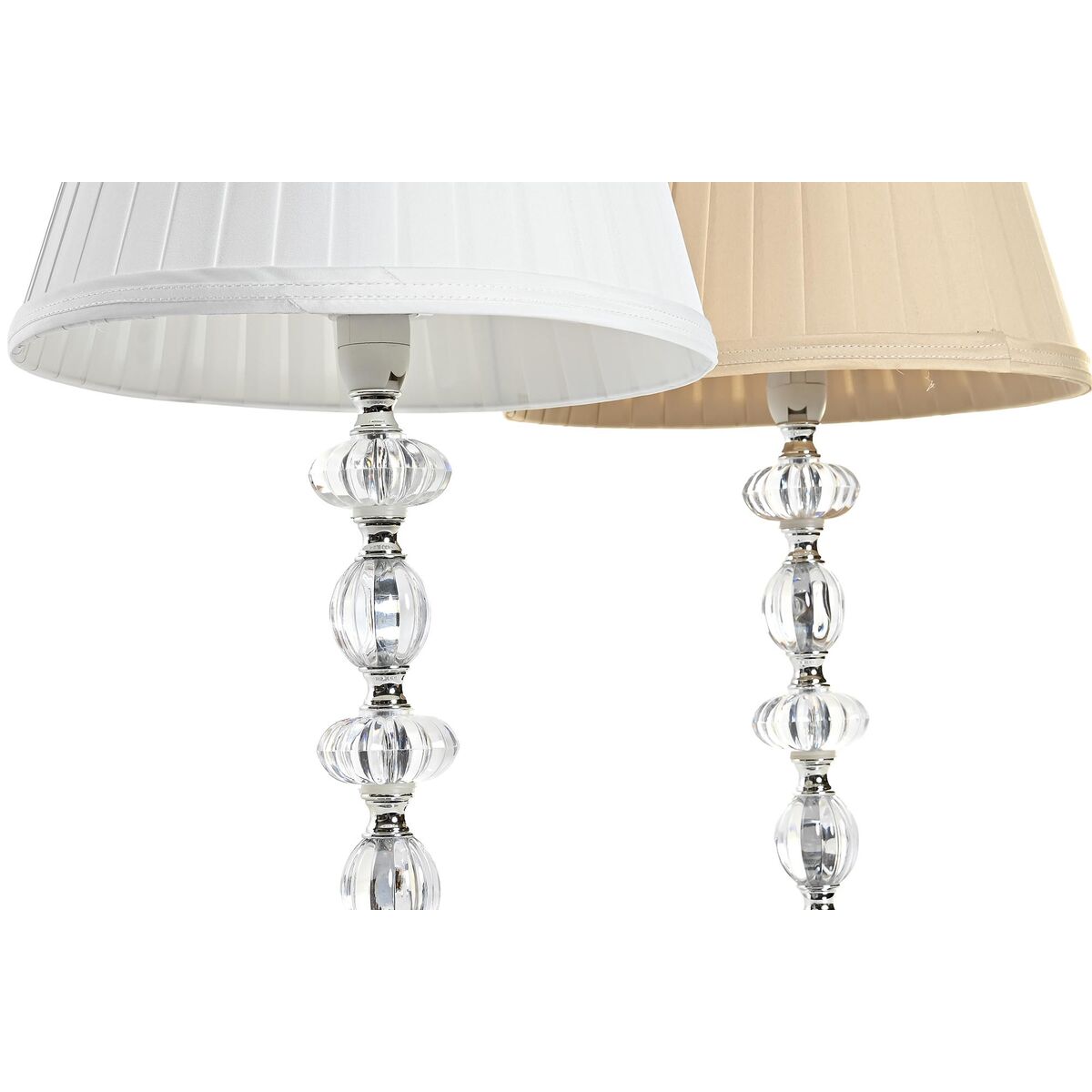 Bordslampa Home ESPRIT Vit Beige Metall Glas 25 x 25 x 42 cm (2 antal) - 3