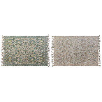 Matta DKD Home Decor 120 x 180 x 0,5 cm Röd Polyester Grön Arab (2 antal)