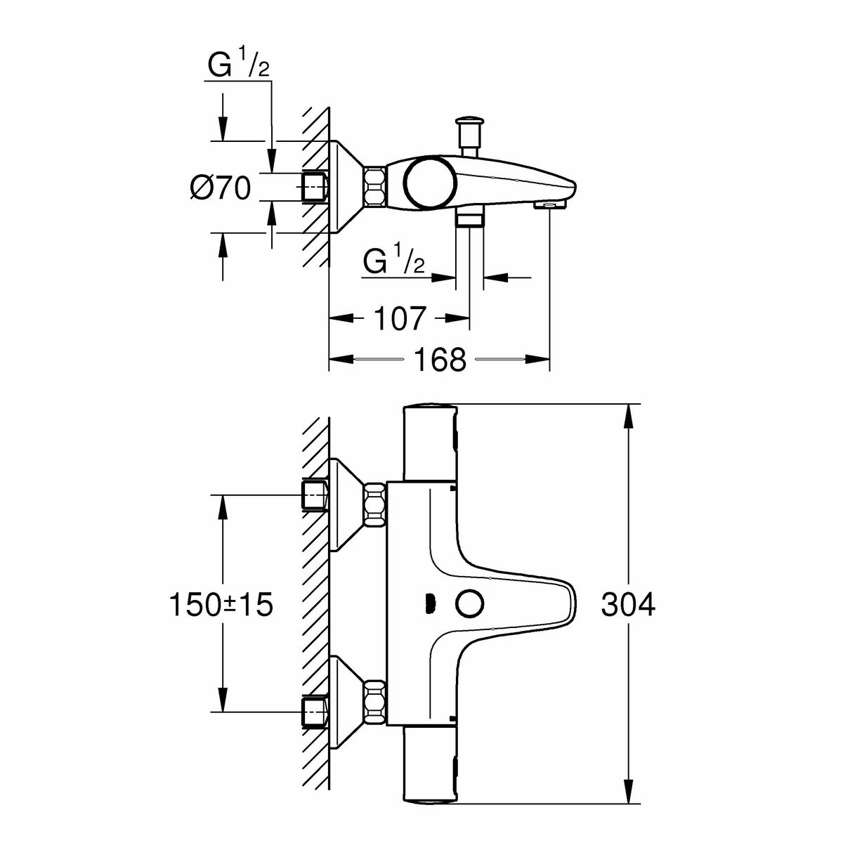 Tvättställsblandare Grohe Mässing - 2