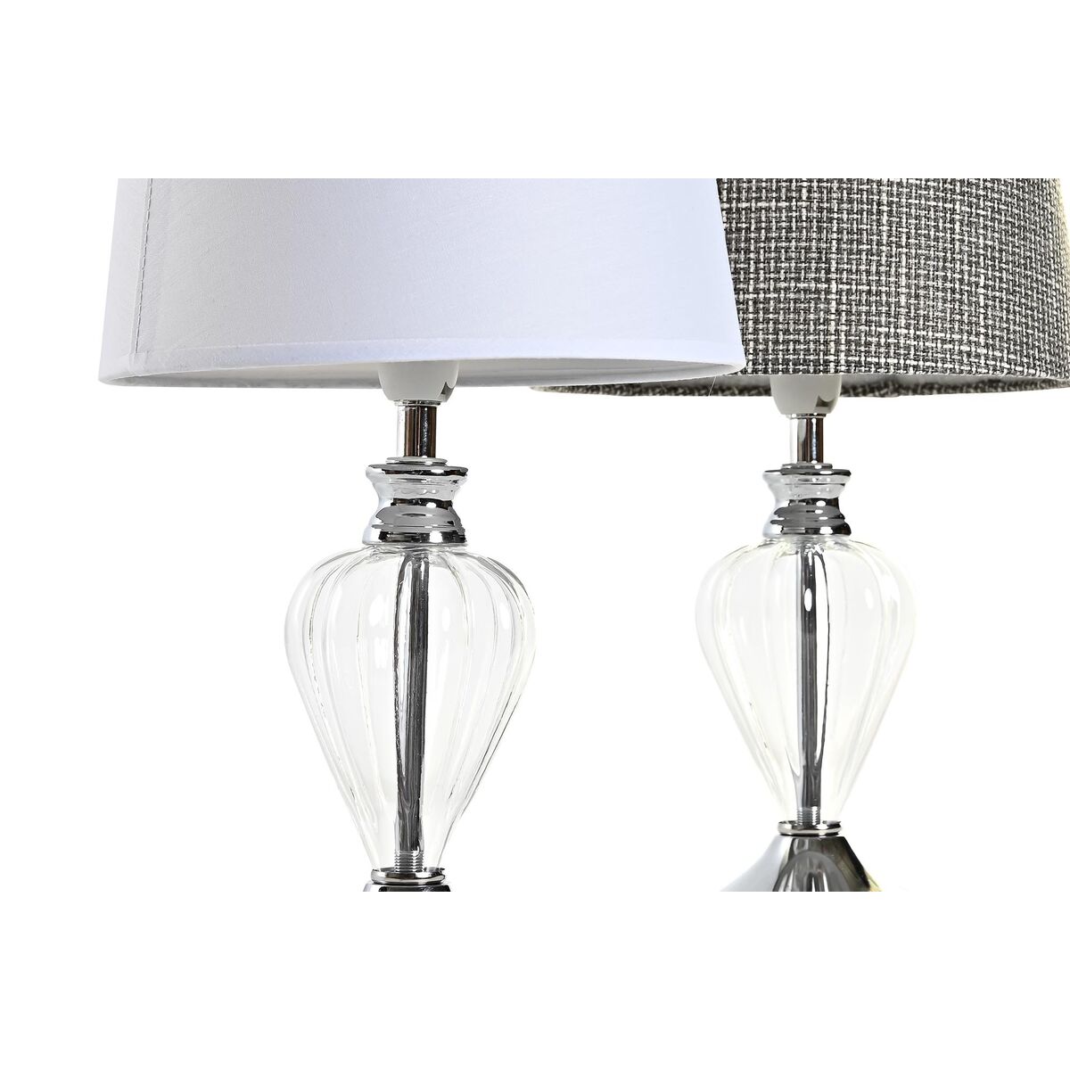 Bordslampa Home ESPRIT Vit Grå Metall Glas 20 x 20 x 37 cm (2 antal) - 3