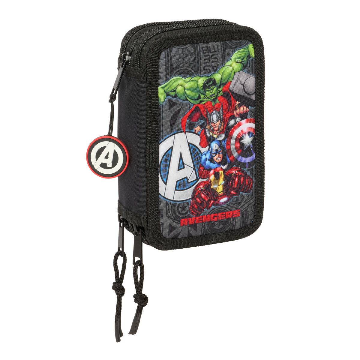 Pennfodral med tillbehör The Avengers Vendetta Svart 12,5 x 19,5 x 5,5 cm 37 Delar