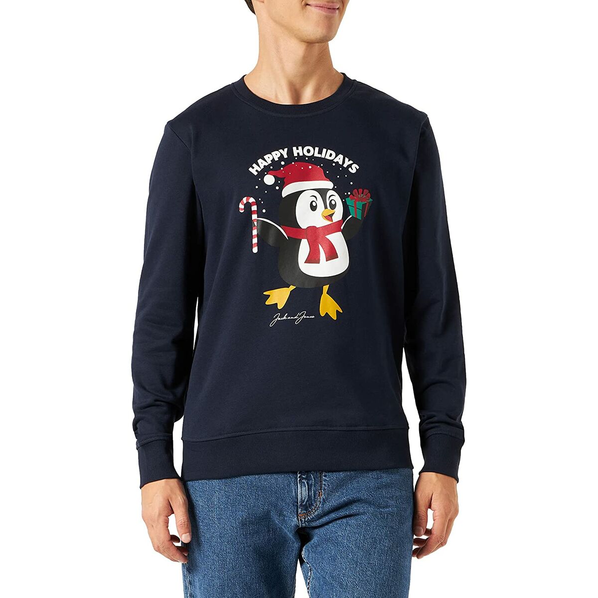 Tröja utan huva Herr Jack & Jones 23144 Marinblå