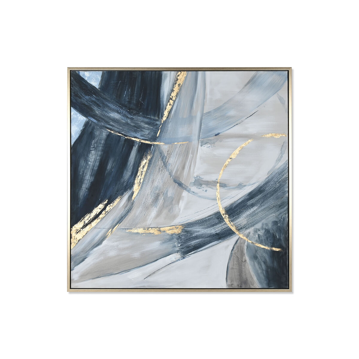 Kanvas Home ESPRIT Blå Vit Abstrakt Modern 131 x 3,8 x 131 cm