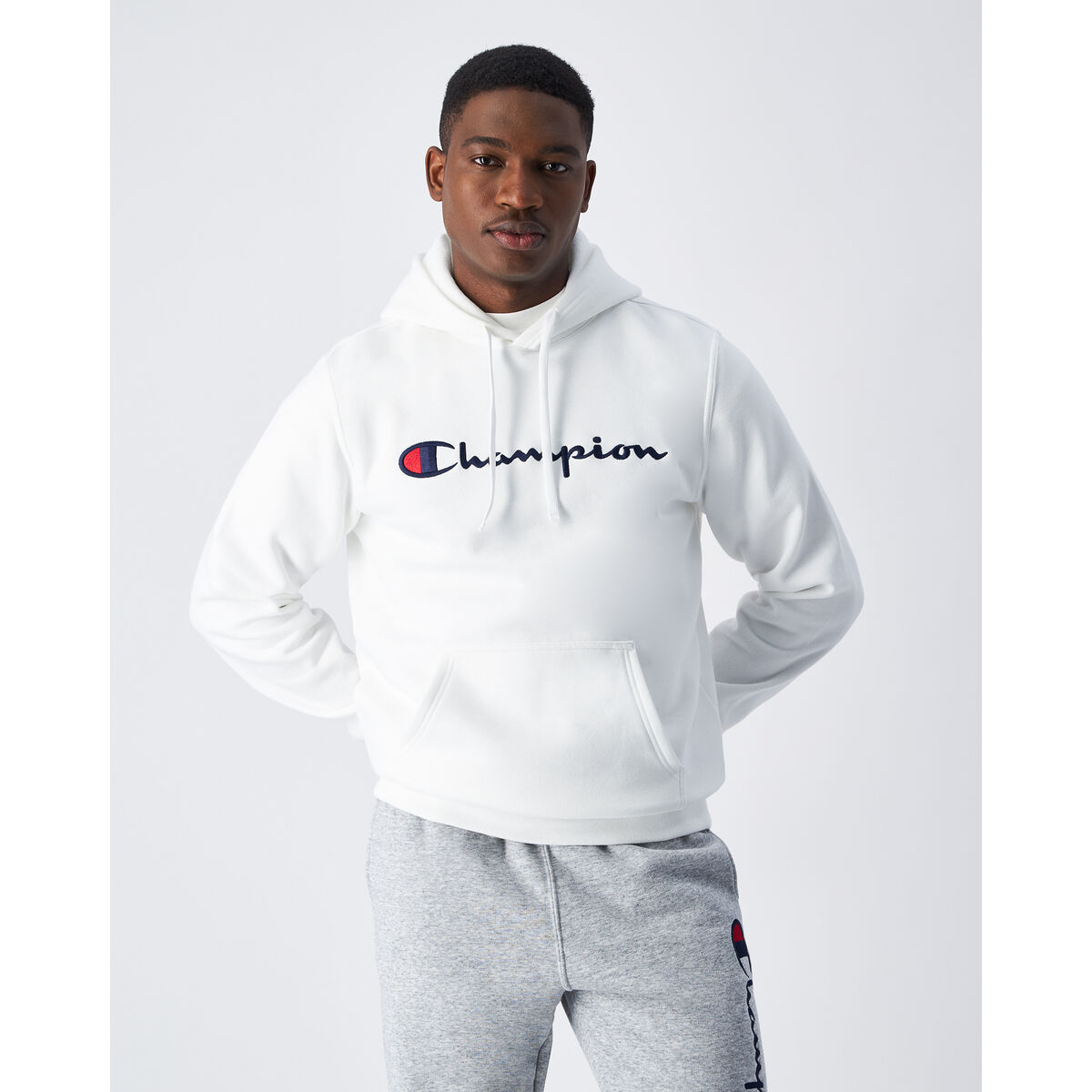 Tröja med huva Herr Champion HOODED SWEATSHIRT 220253 WHT Vit - 3