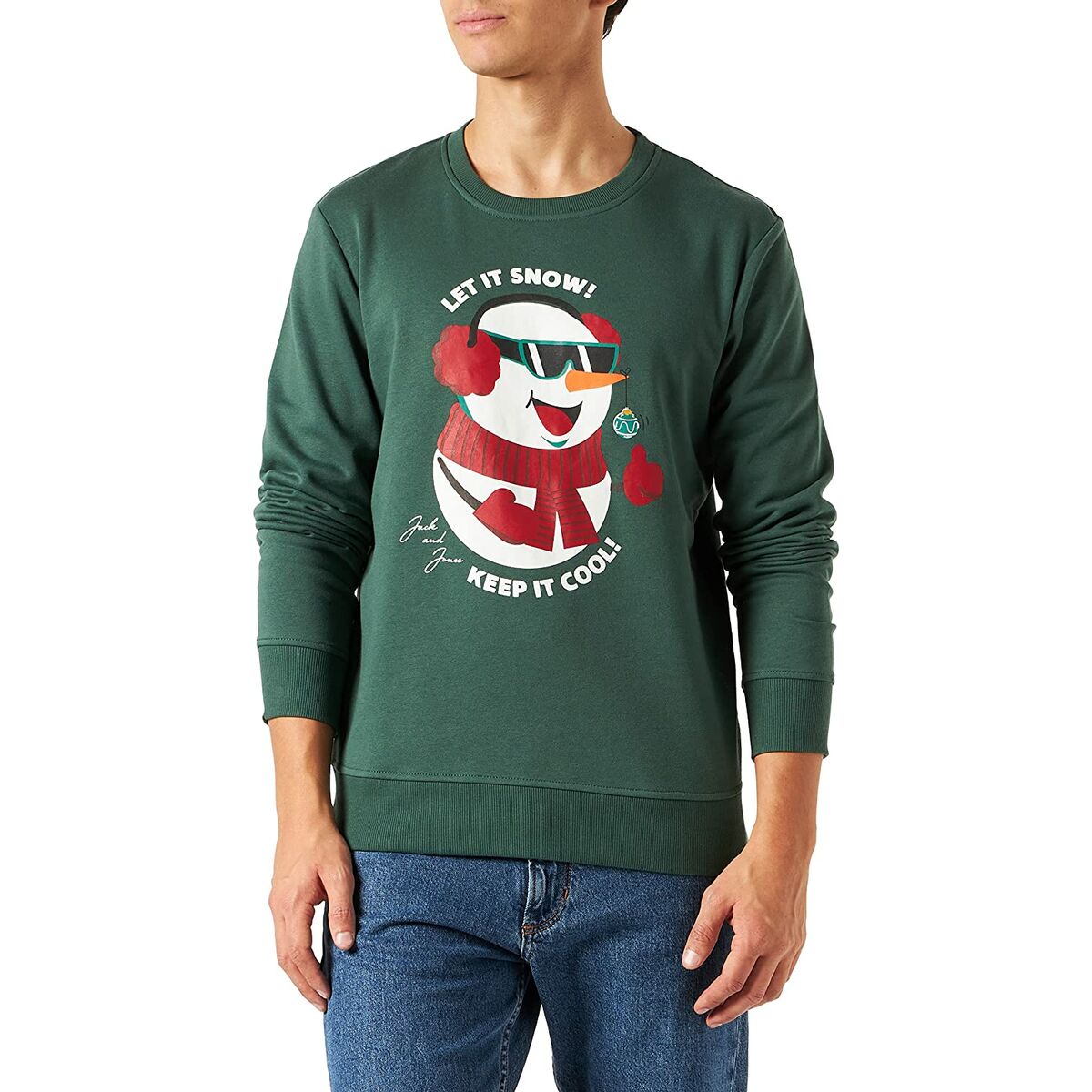 Tröja utan huva Herr JORTOON Jack & Jones 23149  Grön