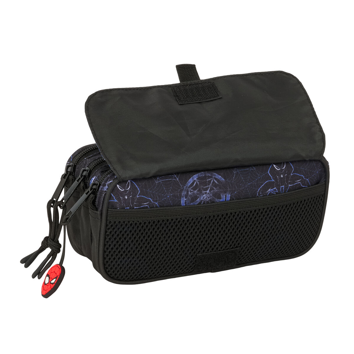Tredubbel Carry-all Spider-Man Attack Svart 21,5 x 10 x 8 cm - 2
