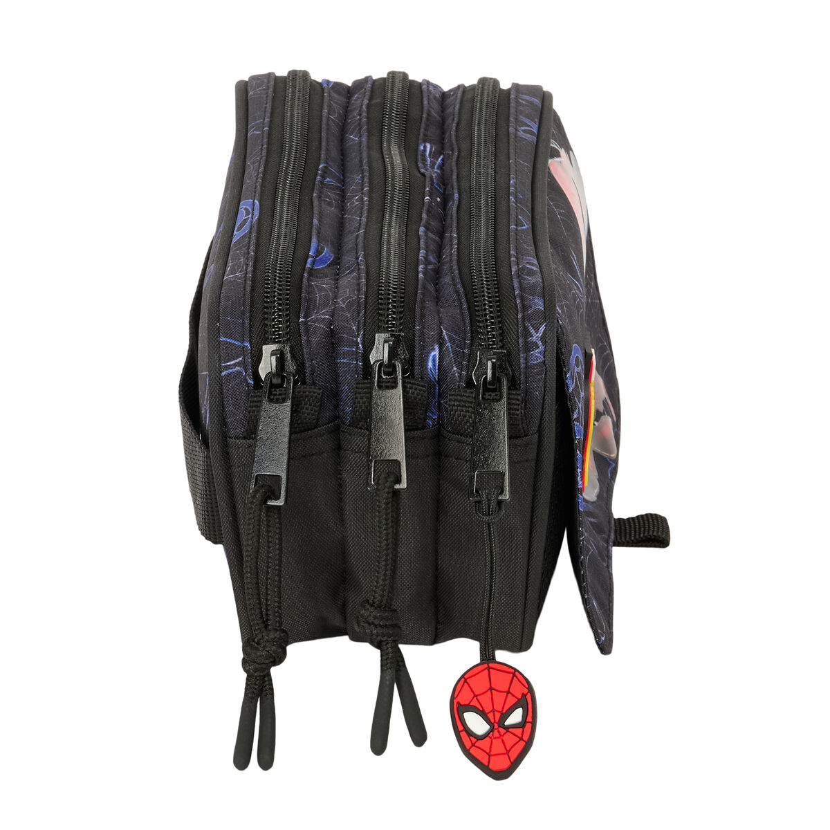 Tredubbel Carry-all Spider-Man Attack Svart 21,5 x 10 x 8 cm - 3
