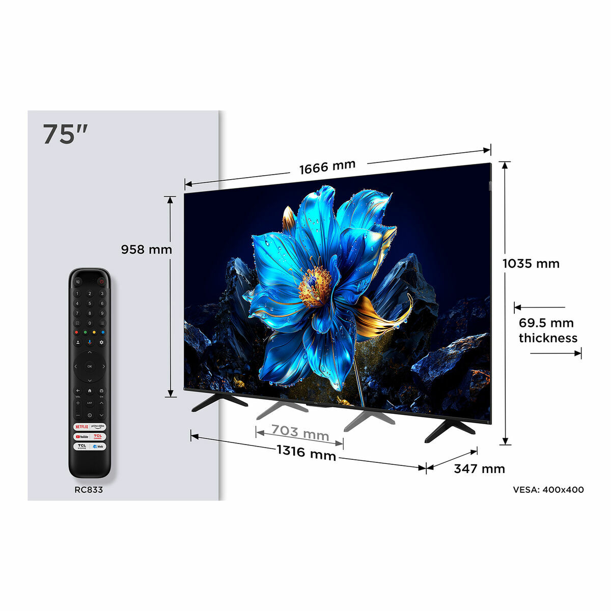 Smart TV TCL 75P7K 75" 4K Ultra HD HDR QLED - 2