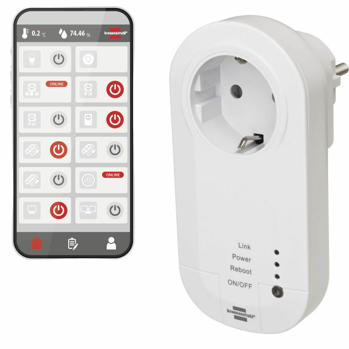 Smartkontakt OR: Intelligent Kontakt Brennenstuhl 1294840 Wi-Fi 16 A