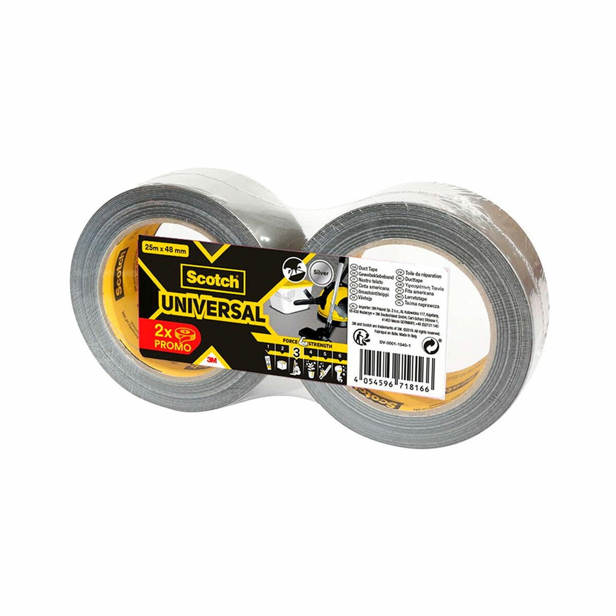 Silvertejp Scotch Grå 25 m x 48 mm (2 antal)