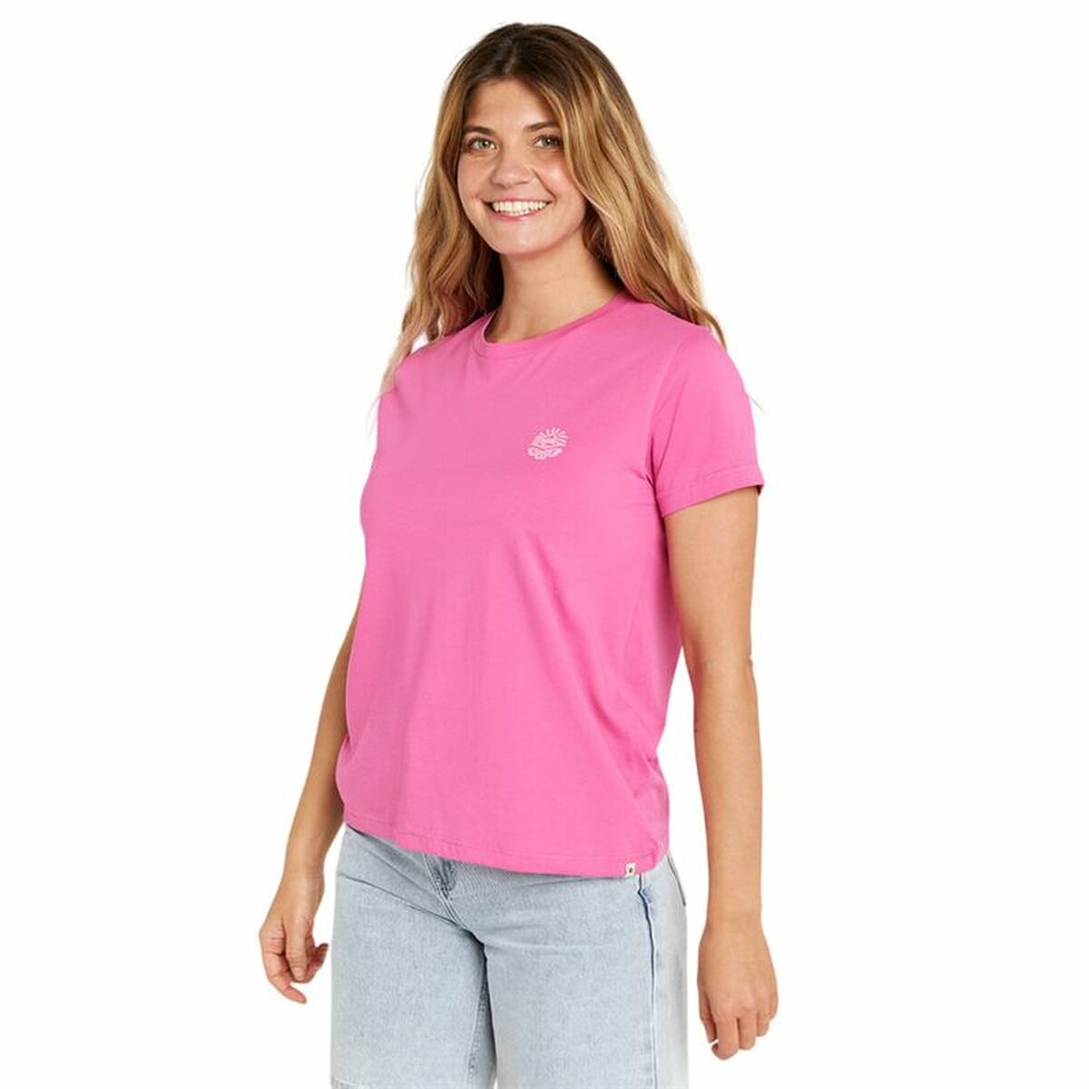 T-shirt med kortärm Dam Rip Curl Re-Entry Crew Tee Rosa Fuchsia