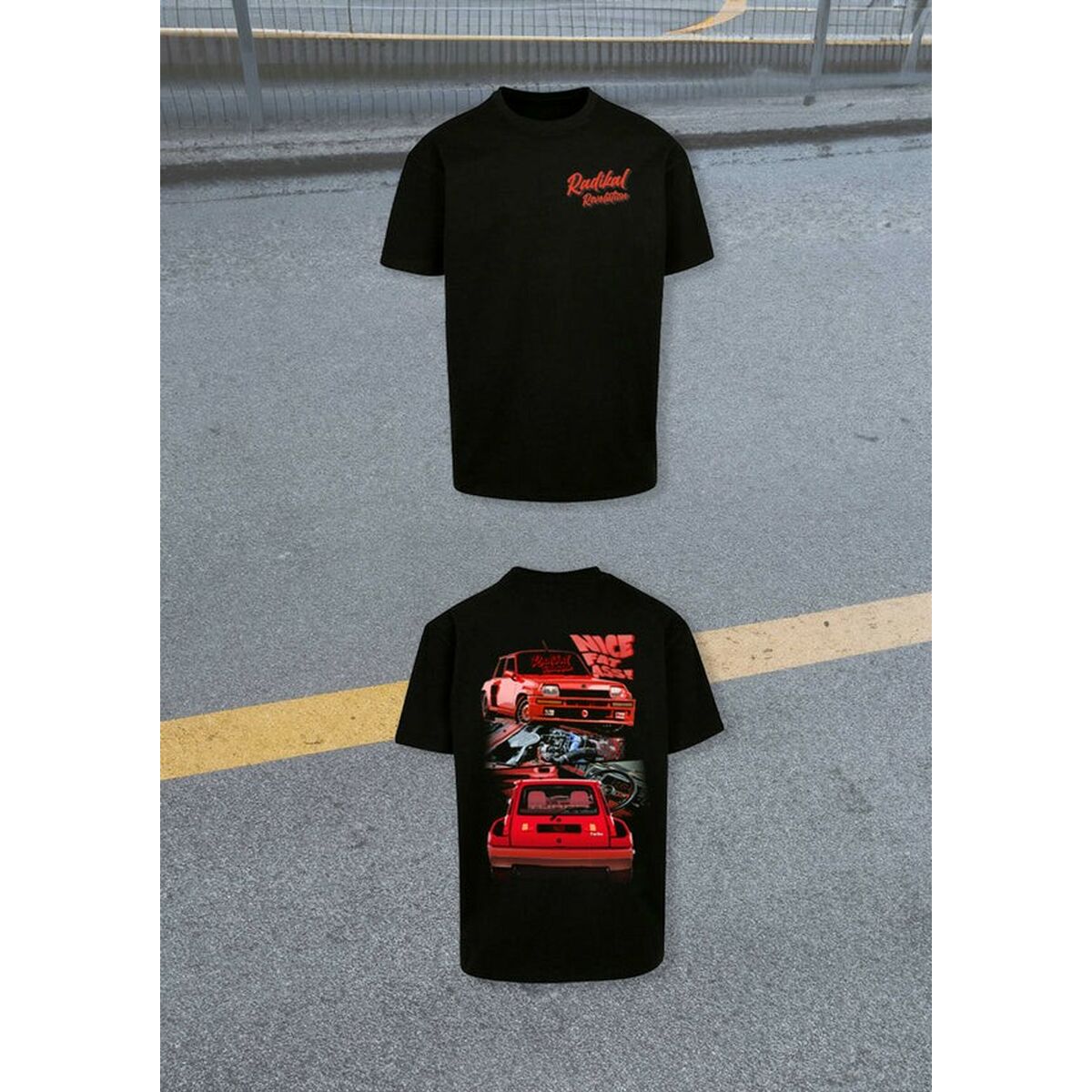 T-shirt med kortärm Herr RADIKAL NICE FAT ASS Svart M - 5