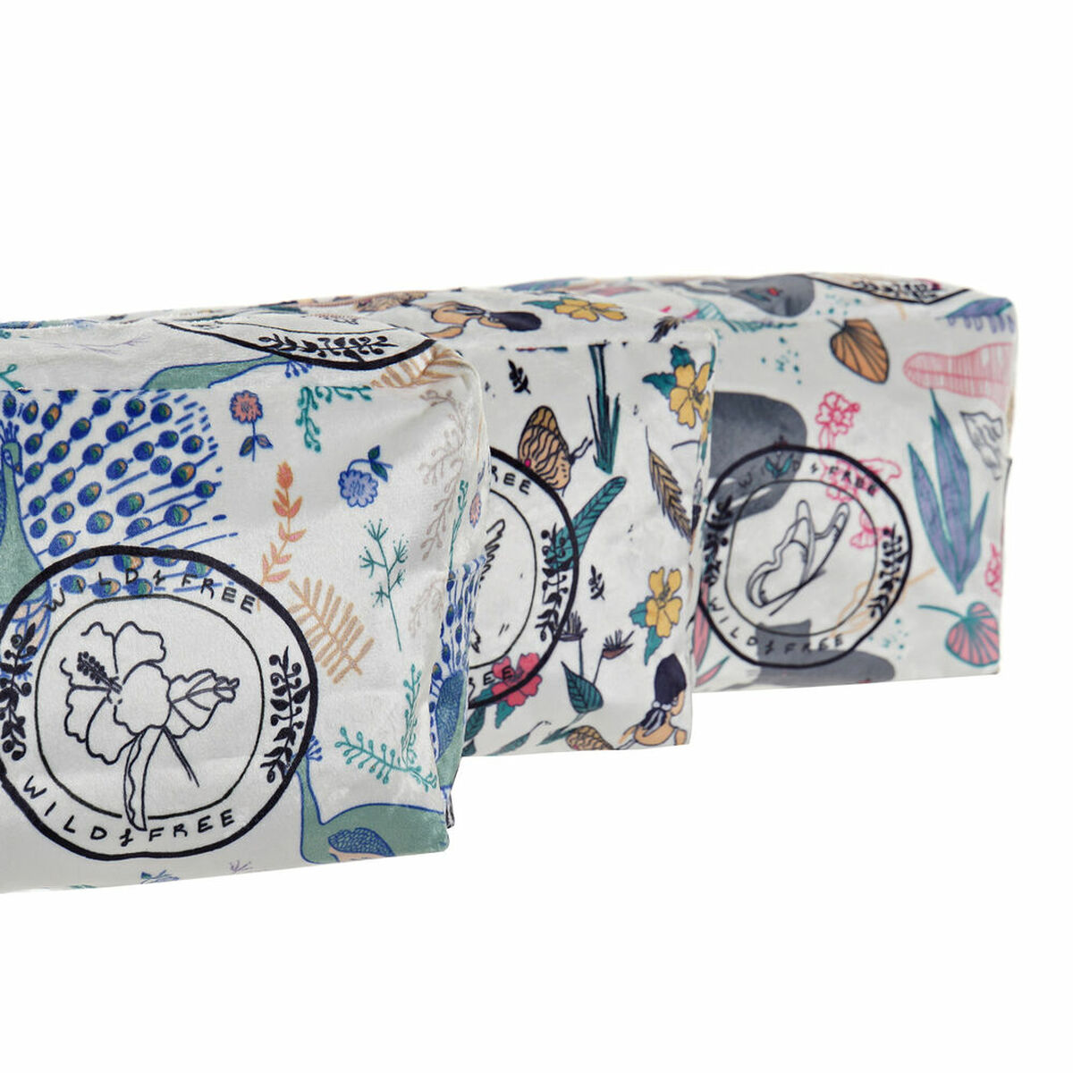 Necessär DKD Home Decor Multicolour Tropiskt (20 x 8 x 14 cm) (3 antal) - 2