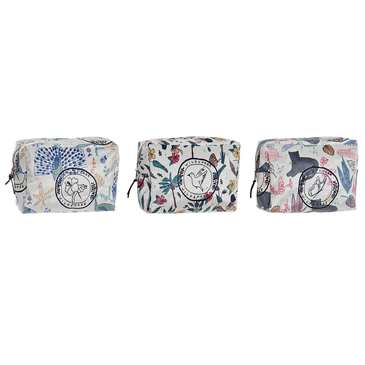 Necessär DKD Home Decor Multicolour Tropiskt (20 x 8 x 14 cm) (3 antal)