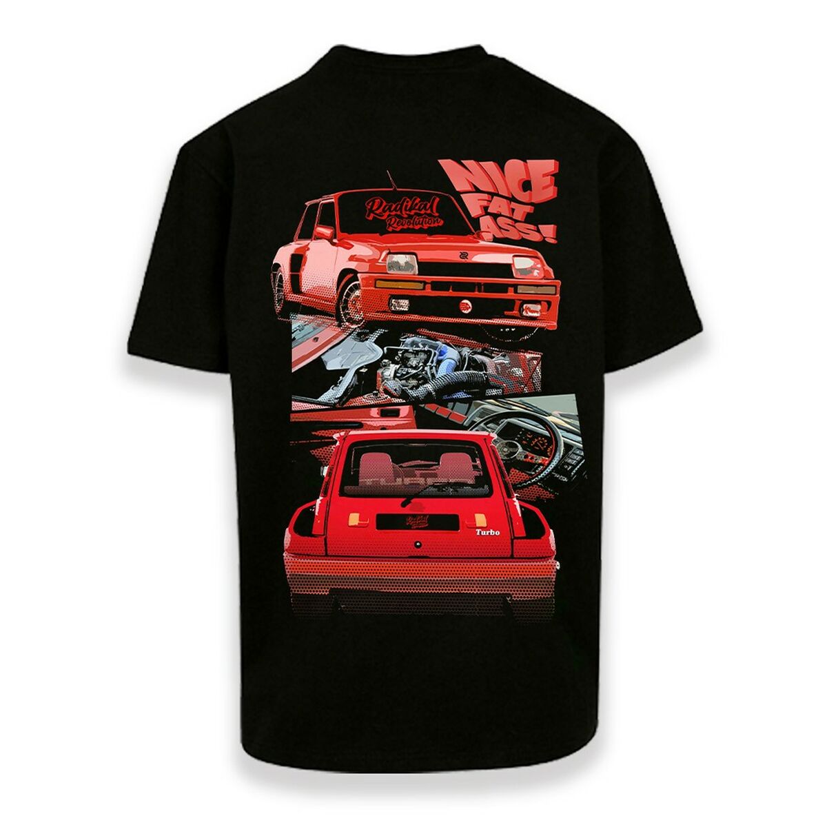 T-shirt med kortärm Herr RADIKAL NICE FAT ASS Svart L - 4