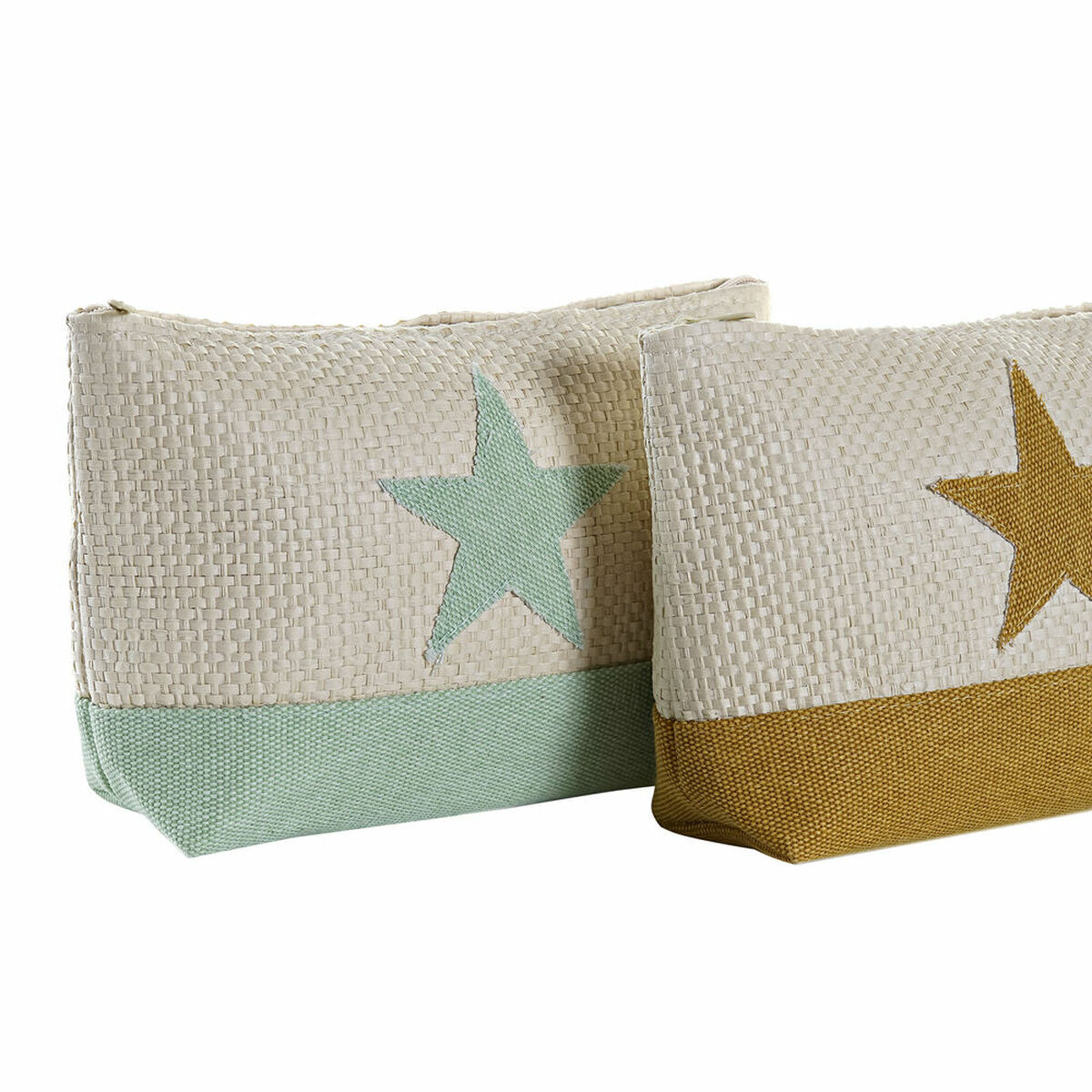 Necessär DKD Home Decor Naturell Mint Stjärna Senap Medelhavs (25 x 6,5 x 16 cm) (2 antal) - 4