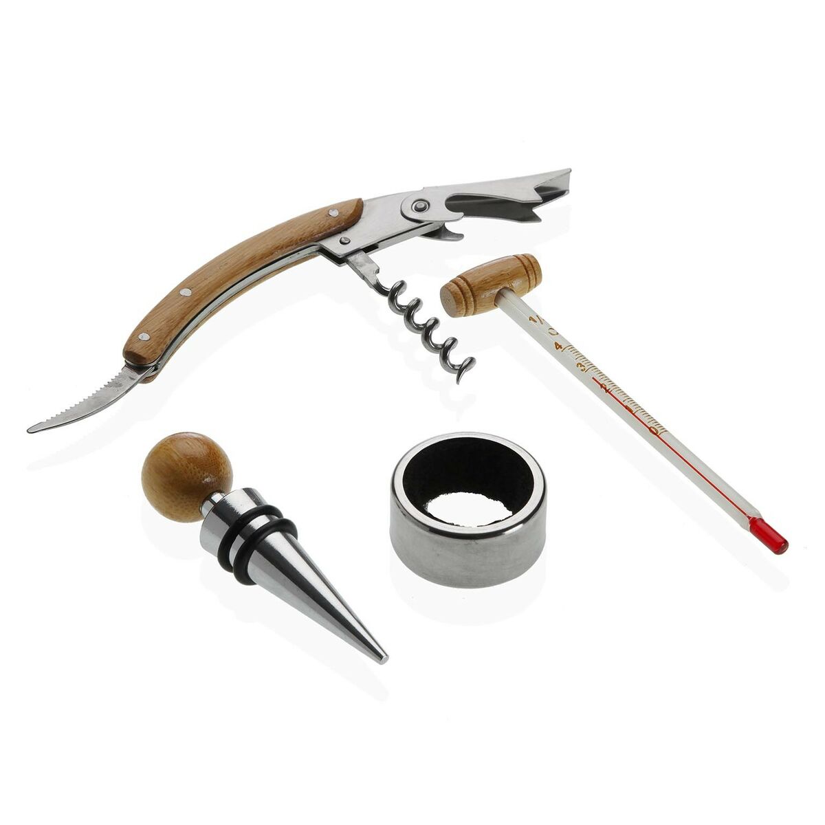Set med Vintillbehör Versa Bambu Stål - 2