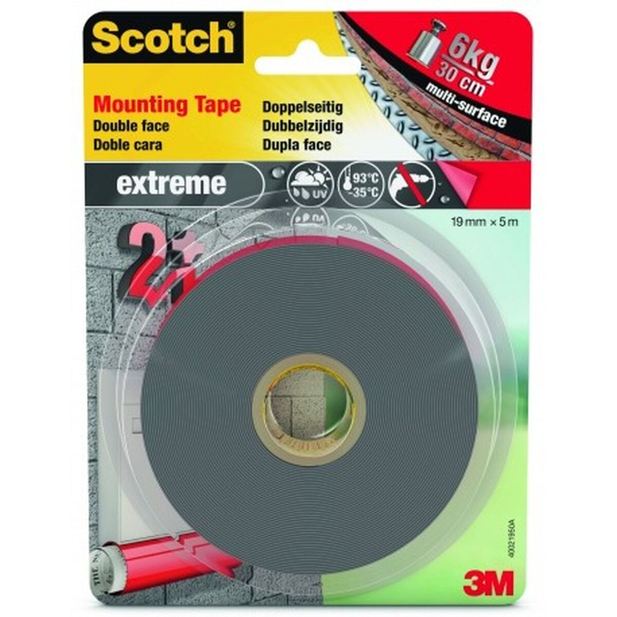 Dubbelsidig Tejp Scotch extreme 19 mm x 5 m Grå - 2
