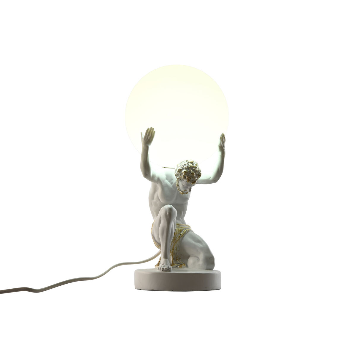 Bordslampa Home ESPRIT Vit Gyllene Harts Plast 220 V 14 x 14 x 32 cm - 2