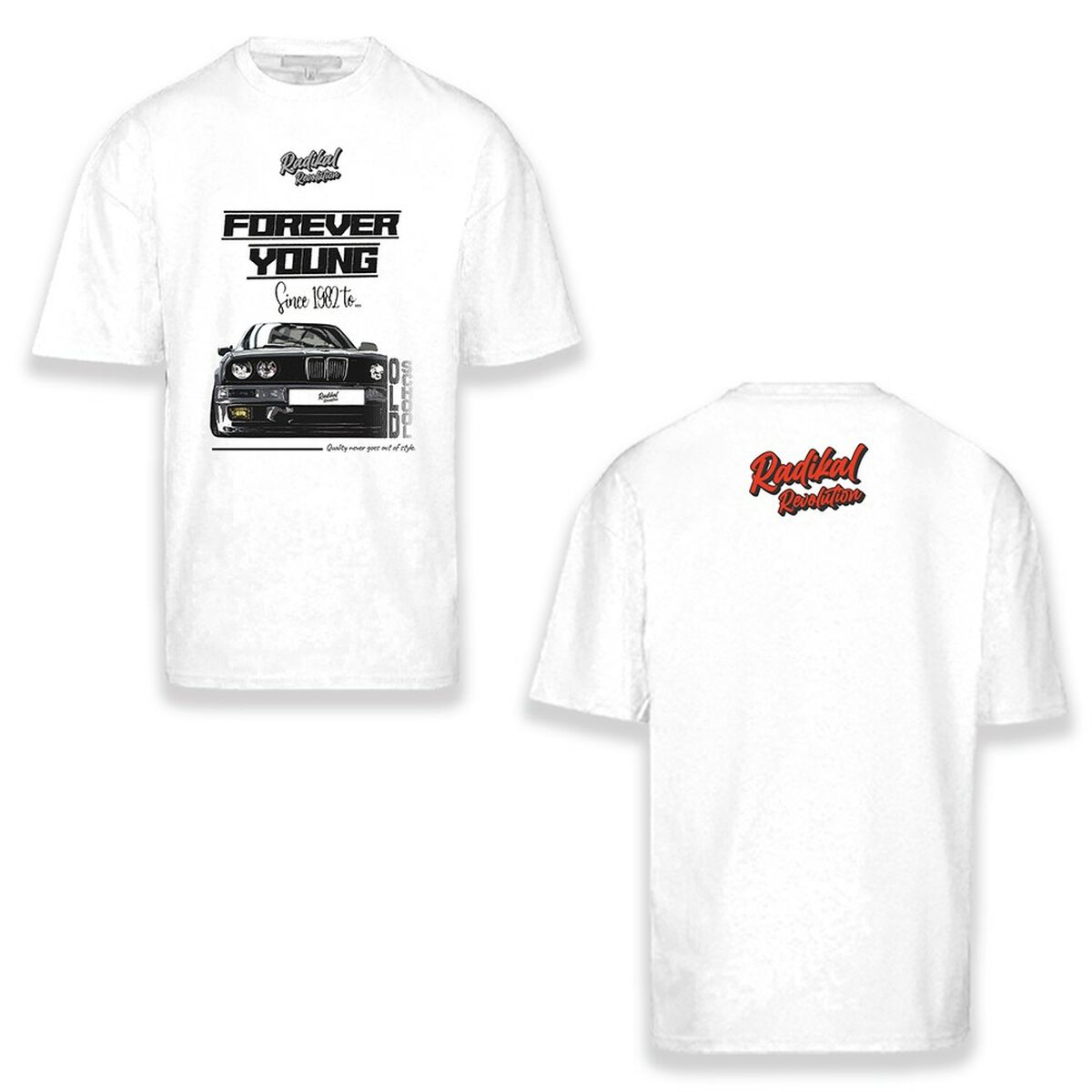 T-shirt med kortärm Herr RADIKAL FOREVER YOUNG Vit S