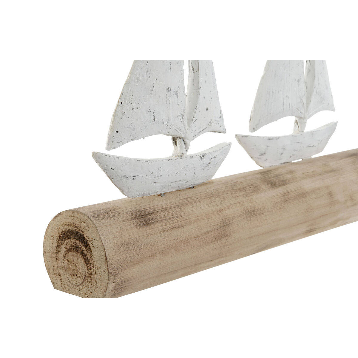 Prydnadsfigur Home ESPRIT Vit Naturell Segelbåtar Medelhavs 62 x 8,5 x 25,5 cm - 2