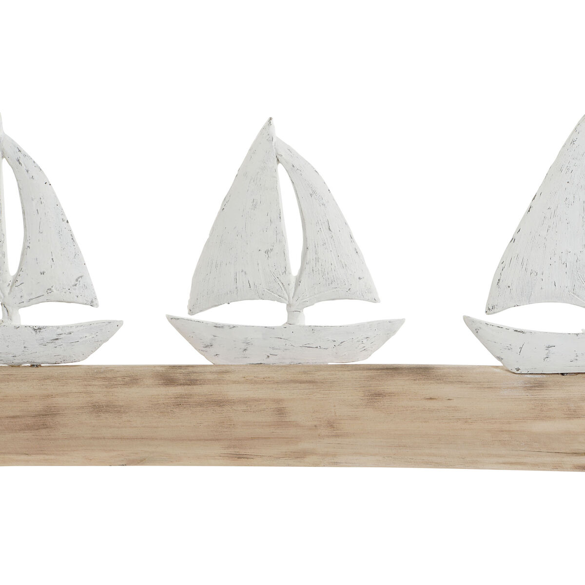Prydnadsfigur Home ESPRIT Vit Naturell Segelbåtar Medelhavs 62 x 8,5 x 25,5 cm - 3