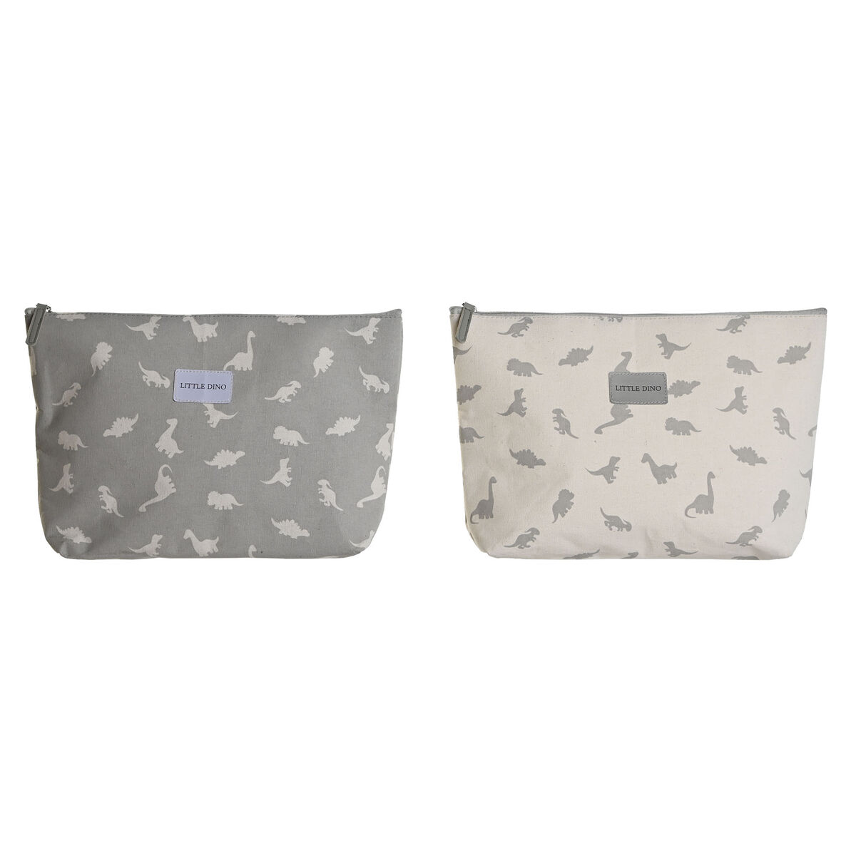 Resenecessär DKD Home Decor Vit Grå Bomull 33 x 8 x 21 cm (2 antal)